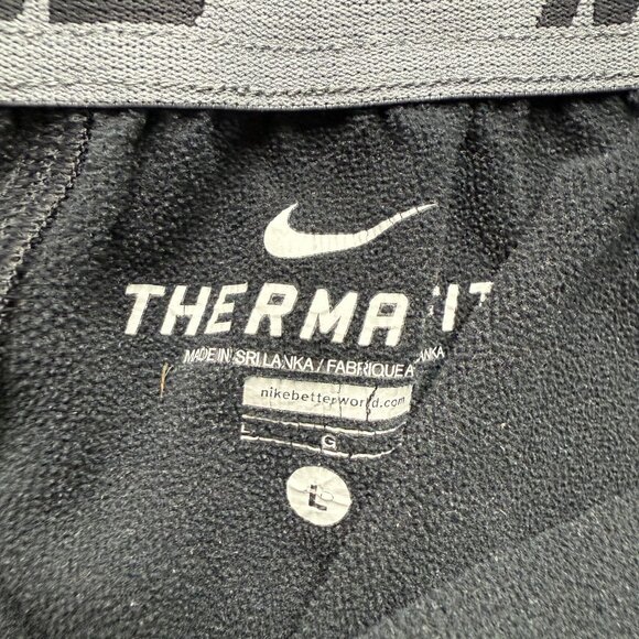 Nike THERMA-FIT Sweatpants Men L Black Fleece 32" Adjustable Leg KO Knockout b10 - Picture 6 of 16